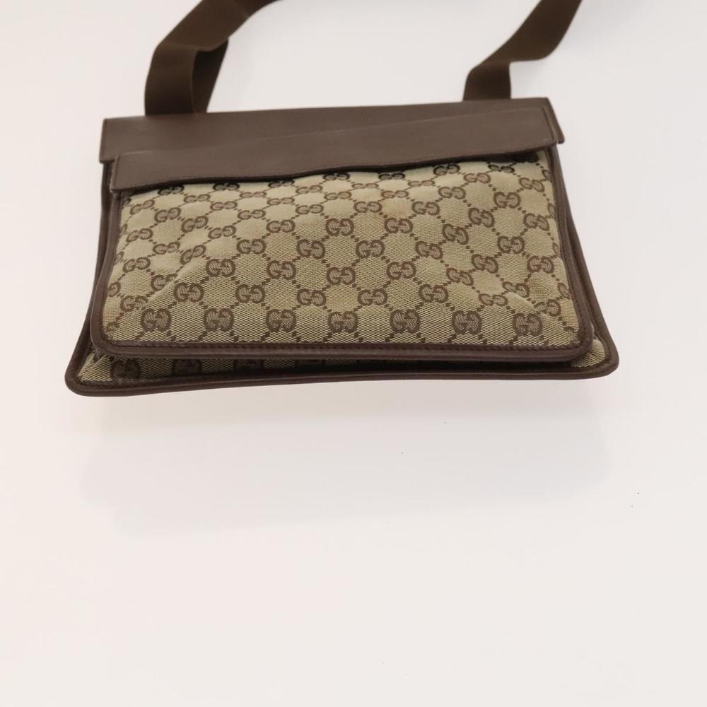 GUCCI GG Canvas Shoulder Bag Brown Silver 019 0489 Auth ki5690 - Picture 5 of 16
